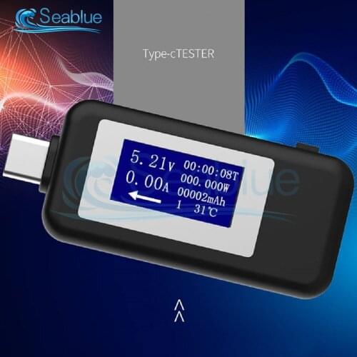 DC 4-30V Type-C USB Tester Voltage Current Meter Timing USB Charger LCD Digital Monitor Cut-off Power Indicator Bank Charger