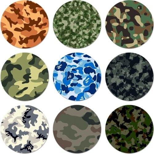58mm Camouflage Pattern Camo military Army Icons Pins Badge Decoration Brooches Metal Badges For Backpack Decoration