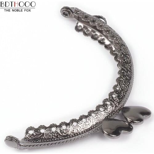 8.5cm Round Metal Purse Frame Handle for Clutch Bag Handbag Accessories Making Kiss Clasp Lock Frames Bronze Tone Bags Hardware