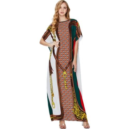 Abaya Dubai 2021muslim Fashion Ladies Loose Plus Size Robe Middle Eastern Womens Ethnic Style Dress Muslim Women Djellaba