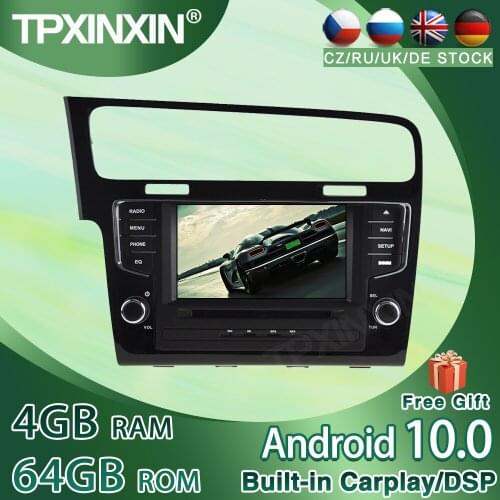 For Volkswagen Golf 7 For VW GOLF7 2013-2018 Android 10.0 4+64G IPS Car GPS Player Car Radio GPS Car Multimedia Player Head Unit