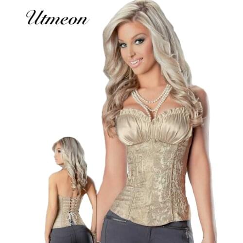 Utmeon-Lacing Top Shape White Corset Bra With Straps Crop Top Women Corset Sexy Lingerie Bustier