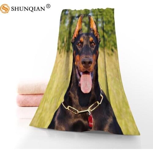 Customize Your Pet And Doberman 35x75cm Daily Exercise Fitness Fast Dry Face Microfiber Towel