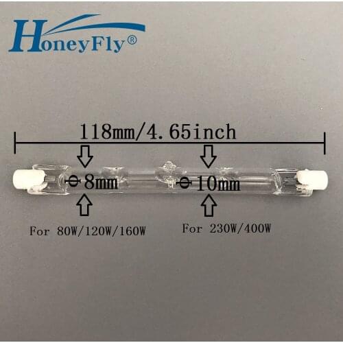 HoneyFly 3pcs J118 Halogen Bulbs Lamp Energy C 220V 80W 120W 160W 230W 400W R7S Double Ended Filament Flood Light Quartz Tube