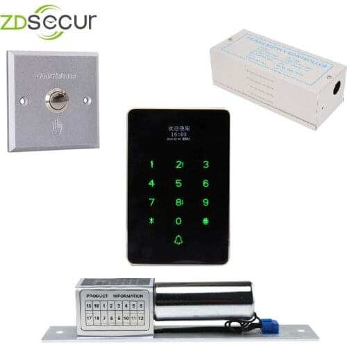 Electric Lock + Password Keypad RFID Reader+aluminium alloy Exit Button+Power Supply to Control the Door