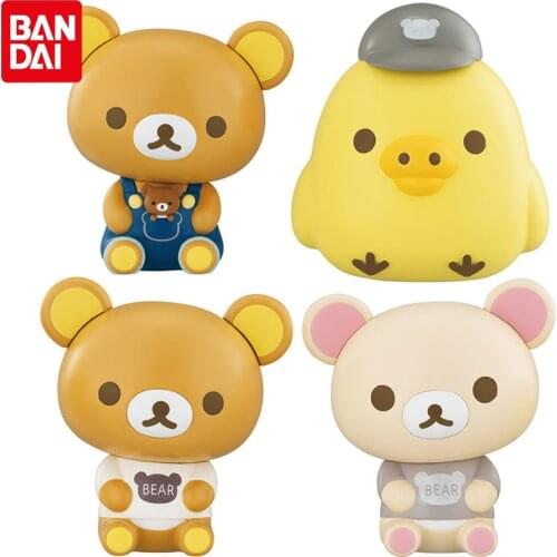 Bandai Genuine Gashapon Toys Anime Figures Cute Rilakkuma Shellless Gacha 4 Kiiroitori Action Figure Model Toys