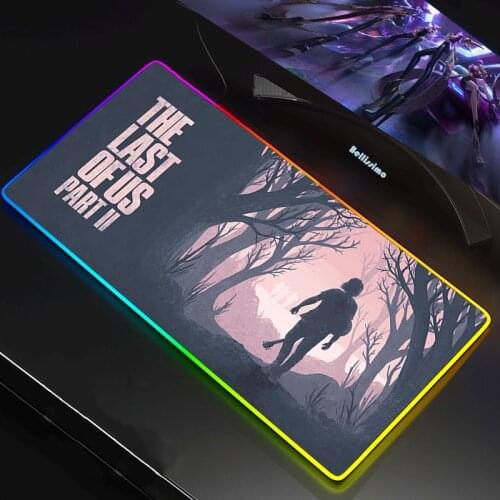 The Last of US RGB Gaming XXL MousePad Large Locking Edge Speed PC Game Gamer LED Mouse Pad Soft Laptop Notebook Mat for CSGO