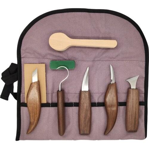 Wood Carving Cutter Set For DIY Woodcarving 5pcs Wood Carving Cutter,1pc Polishing Wax,1pc Sharpening Leather With A Storage Bag