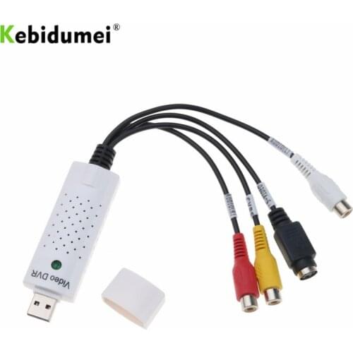 Kebidumei USB 2.0 Easy to Cap Video TV DVD VHS DVR Capture Card Easier Cap USB Video Capture Device Support Win10