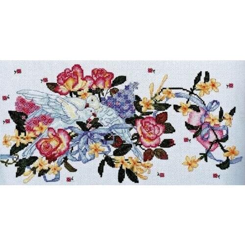 Top Manufacturer Embroidery Doves Cross Stitch Quilt Kits Baby with 100% Cotton Flosses & Free Shipping for Wall Decor & Gifts