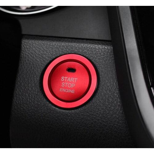 QHCP Start Stop Engine Cover Button Sticker Case Power Ring Circle Decoration 2Pcs/Set Fit For Toyota Camry 2018 Car Accessories