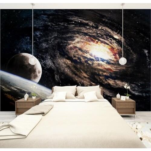 Custom Size 3D Photo Mural spiral galaxy in Space Removable Wall Papers Self-adhesive Vinyl Wall Sticker Art Home Decor