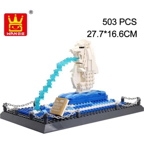 2019 NEW WANGE World Famous Architecture Singapore Merlion Park Building Blocks Sets Bricks Classic Skyline Model Kids Toys Gift