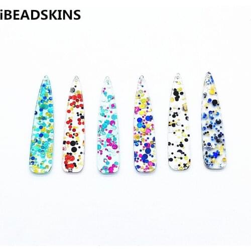 New arrival! 55x12mm 100pcs Built-in sequins Drop charm for Jewelry Findings/Earrings DIY parts,Jewelry Findings & Components