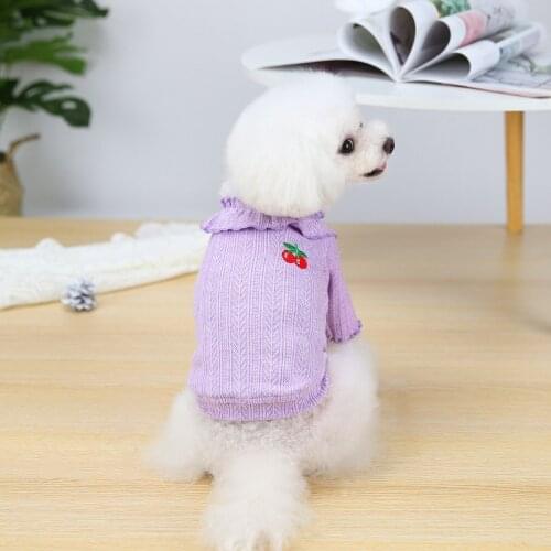 Dog Clothes Pet Clothing Autumn and Winter Schnauzer Teddy Dog Small Dog Lace Collar Cardigan Dog Clothes for Small Dogs