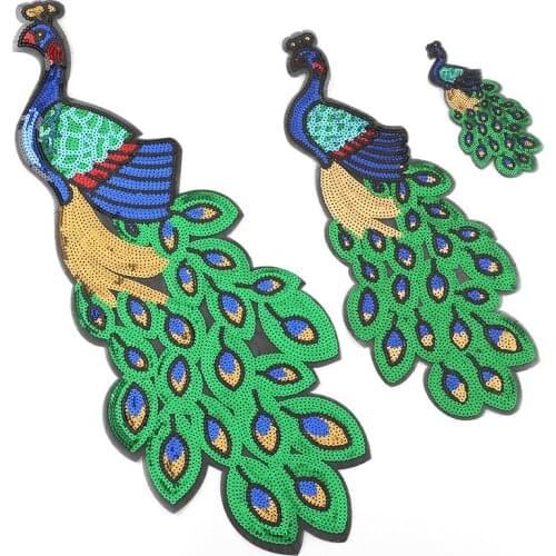 Sew On Embroidered Applique Peacock Fabric Patches Stickers For Clothing Dress Diy Sewing Accessories S/M/L