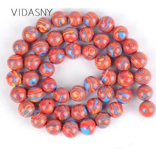 Rose Red Malachite Turquoises Stone Beads For Jewelry Making 4mm-12mm Round Loose Beads Diy Bracelet Necklace Accessories 15