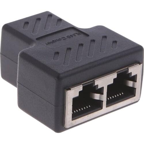 1 To 2 Ways LAN Ethernet Network Cable RJ45 Female Splitter Connector Adapter For Laptop Docking Stations