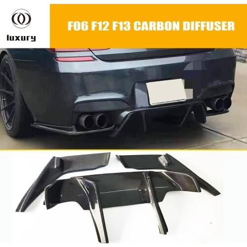 V Style Carbon Fiber Rear Bumper Diffuser for BMW F06 F12 F13 640 650 M Sports & Real M6 2014 - 2017