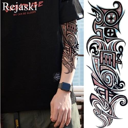 Long Lasting Cool Totem Waterproof Temporary Tattoo Women Full Legs Tattoo Stickers Men Shoulder Fake Tatoo Body Arm Art Drawing