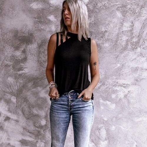 Girls Tshirt Off Shoulder Sleeveless White Solid Black Ladies Tshirts Halter 2021 Summer Fashion Casual T Shirts Tops Women