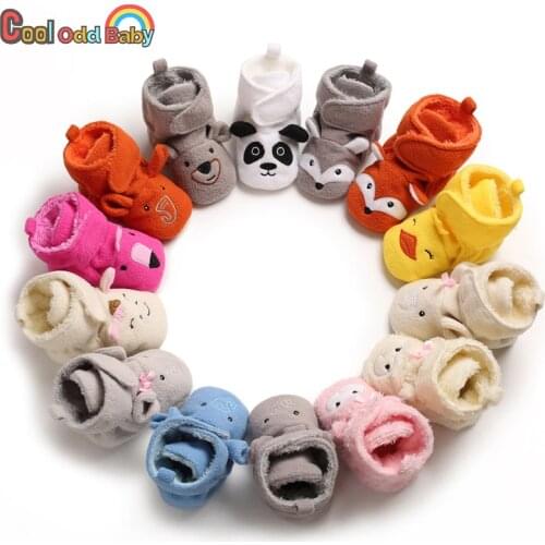 Winter Warm Soft Unisex Baby Girls Boys Shoes Cute Cartoon Pattern Solid Color Newborn Infant Fuzzy Balls First Walkers Boots