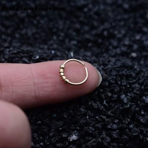 Gold Nose Ring Real Piercing Jewelry Handmade Gold Filled 10mm Hoop Ring Punk Real Piercing Jewelry Boho Rings