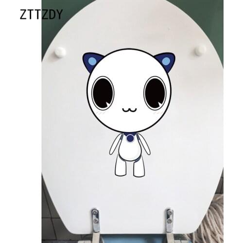 ZTTZDY 16.6*23.1CM Lovely Cat Wall Stickers Kids Room Decoration Toilet Sticker T3-0030