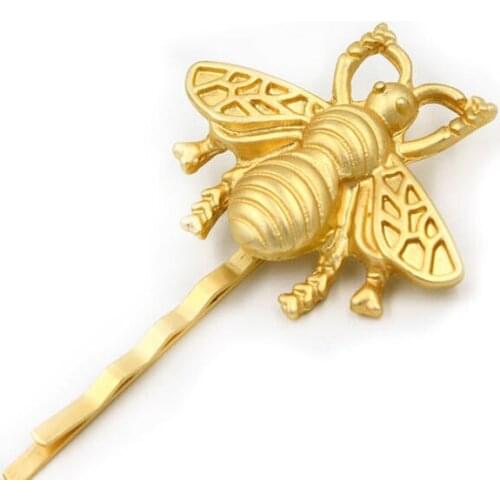 1 Pc Hot Fashion Women Girls Gold Tone Bee Hairpin Side Clip Hair Clip Hairpin