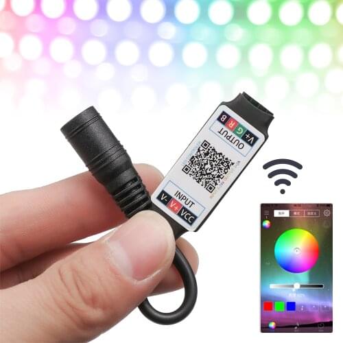 1 Pcs Useful Mini LED Bluetooth RGB Strip Light Controller Wireless Smart Phone Control DC 5-24V 6A For RGB 3528 5050 Strip