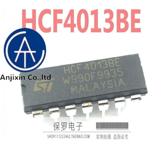 10pcs 100% orginal and new from D-type flip-flop HCF4013BE HCF4013 DIP-14 in-line real stock