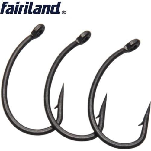 250pcs Matt Black PTFE coated carphooks 2# 4# 6# 8# 10# MIXED sharp hook point barbed fishing hooks with free hook box