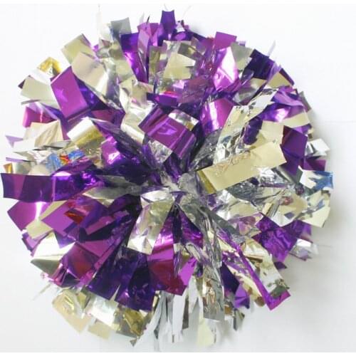 50g Cheerleader Dancing Pompoms (10 pieces/lot) Cheerleading Metallic Pom Poms Color can free combination Handle can choose