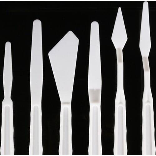 6Pcs/Set Plastic Painting Knife Spatula Palette Knife Oil Painting Accessories Color Mixing for Oil, Canvas, Acrylic Painting