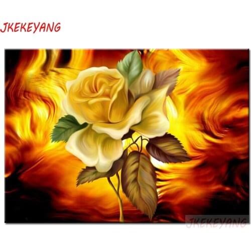 5D Diy diamond painting Rose in fire Diamond Mosaic sale Rhinestone Embroidery cross stitch Y3666