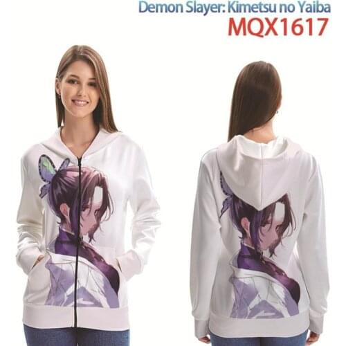 Anime Demon Slayer Cosplay Zip Jacket Sweatshirt Stand Collar Cardigan Windbreaker Anime Clothing Zipper Cardigan Unisex