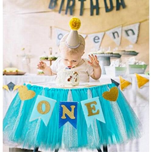 Happy Birthday Banner 1st First Birthday Baby Shower Party Decoration Kids Paper Bunting Flags Garland Banners Birthday Party