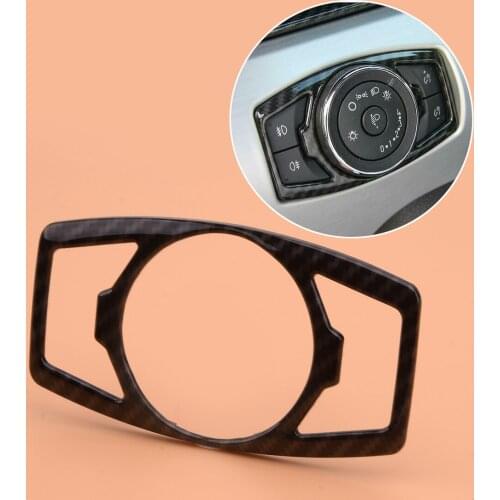 Beler Carbon Fiber Style Headlight Switch Trim Decor Cover Fit for Ford F150 Mustang 2015 2016 2017 2018 2019