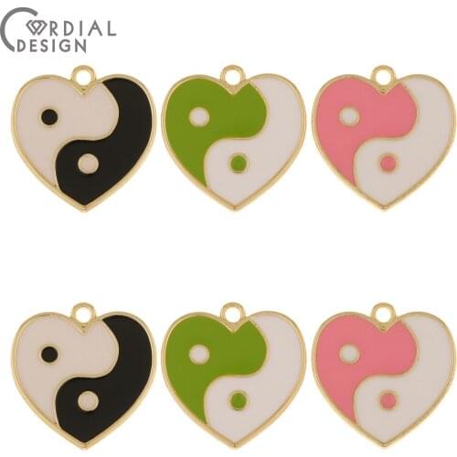 Cordial Design 100Pcs 18*18MM Jewelry Accessorie/Earring Pendant/Heart Shape/Paint Effect/Jewelry Findings Components/Hand Made