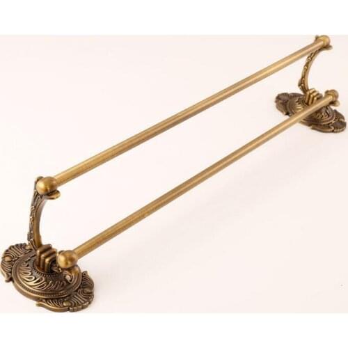 Antique bronze Green bronze copper factory direct double towel bar towel rack bathroom accessories