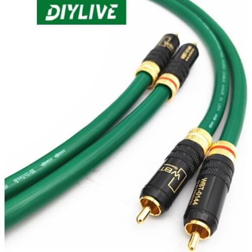 DIYLIVE A pair of 1-meter McIntosh Erotic 4-core copper silver plated RCA signal cables with double Lotus audio cables