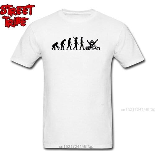 White Tshirt Men Funny T-shirt Evolution Kart Tops T Shirt 2019 Brand New Designer Clothes Mens Tops Male Tees O Neck Camisa