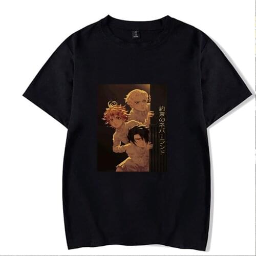 2021 Janpanese Anime The Promised Neverland Print T Shirt Summer Tops Emma Norman Ray T-shirt Tees Unisex Top