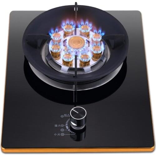 Gas Stove Household Embedded Natural Gas Liquefied Gas Stove Tempered Glass Nine-head Fire Divider Removable and Easy To Clean