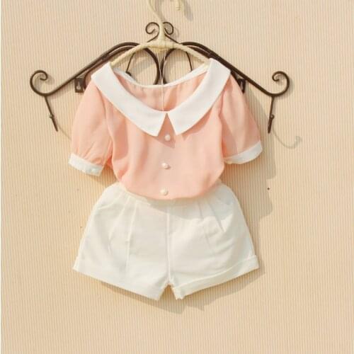 Girls clothing set Summer 2019 kids clothes teenage girls outfits chiffon t-shirt+cotton shorts 2-piece suit children clothes