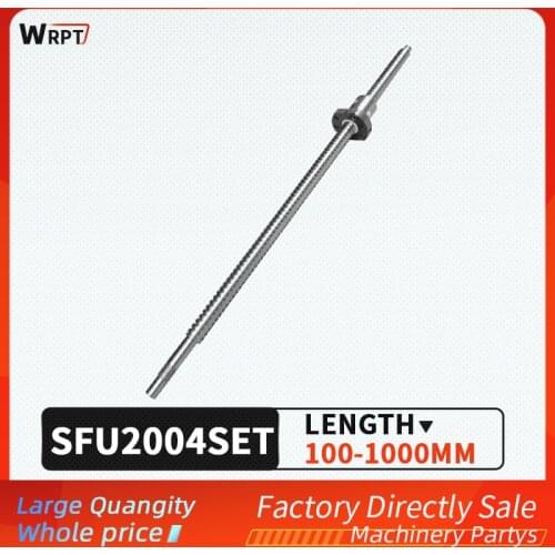 Best seller Free shipping, SFU2004 ball screw with standard processing, length 100mm-1000mm, with SFU2004 nut, CNC printer