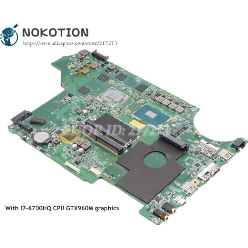 NOKOTION For MSI MS-17951 MS-1795 GP62 7QF-1843UK MS-16J51 Laptop Motherboard GTX960M graphics SR2FQ I7-6700HQ CPU