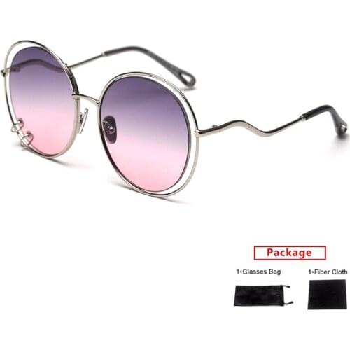 Mimiyou Round Ring Sunglasses Women Oversized Alloy Frame Sun Glasses Fashion Cool Brand Desgin UV400 Eyeglasses Shades oculos