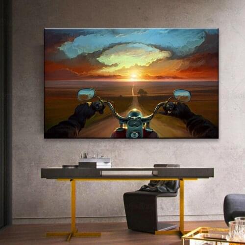Motorcycle Racing Poster Custom Home Decoration Fashion canvas painting wall Fabric Wall Poster Car Design Wallpaper