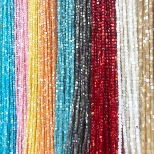 Natural Freshwater Shell Beads Color Cylindrical Mother-of-Pearl Beads DIY Handmade Necklace Earrings Jewelry Accessories 3.5mm